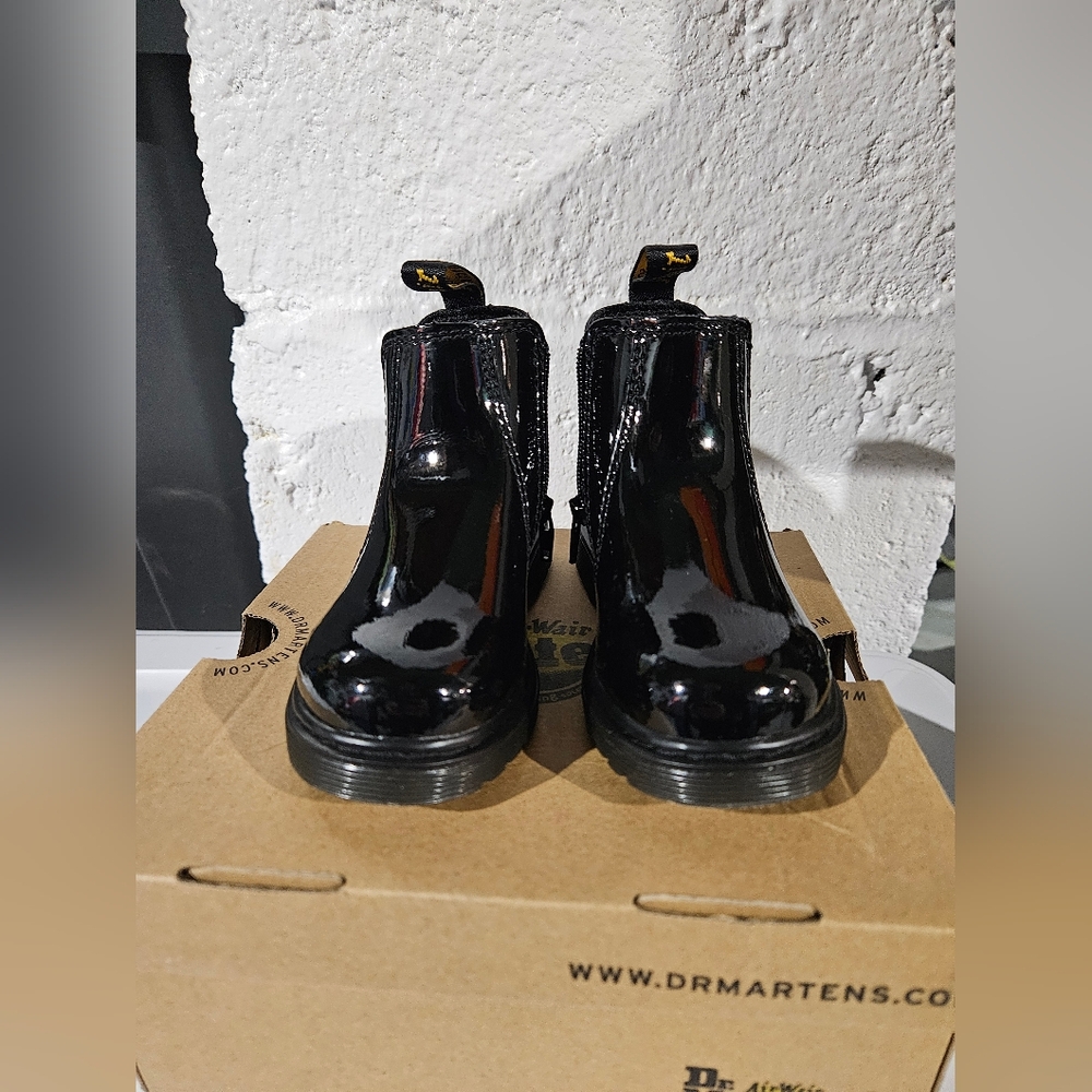 Dr. Martens Kids Glossy Black Boots